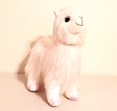 Hobby Lobby Pink ALPACA Rhinestone Collar Sequined Feet/Ears Stuffed Plush 12''