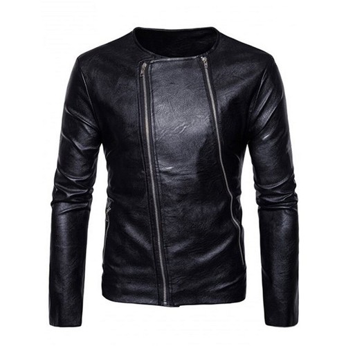 Men Collarless Genuine Lambskin Real 