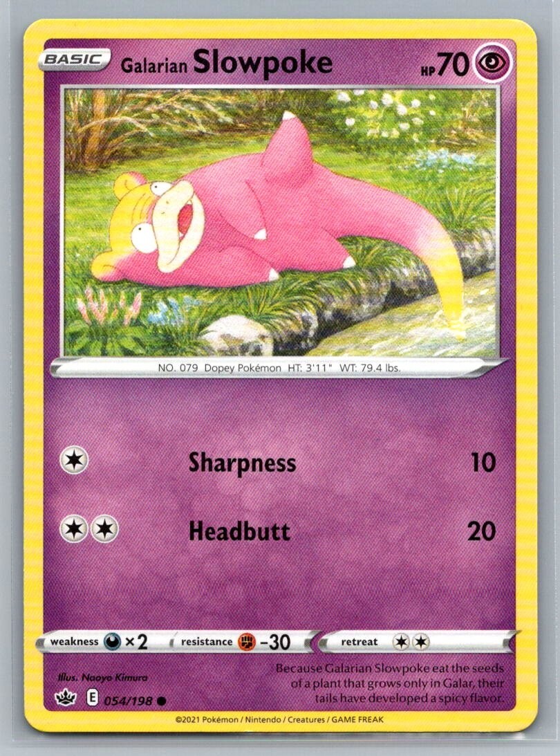 Galarian Slowpoke 54/198 Chilling Reign Common Pokémon TCG 2021