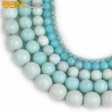 Natural Amazonite Round Faceted Gemstone Loose Beads Jewelry Making15" Wholesale