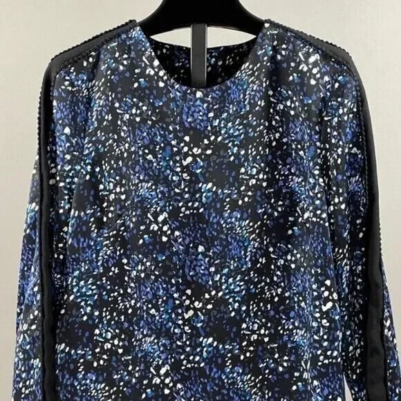 NUEVO Vestido Banana Republic Mujer 6 Negro Azul Púrpura Punto Foto 2 de 4