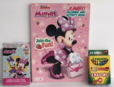 3pc Disney Minnie Mouse Gift Set Coloring Book Crayon  Jumbo Playing Cards