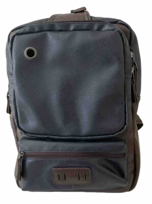 Navy Blue Brown Sling Crossbody BACKPACK Shoulder Bag Faux Leather Small