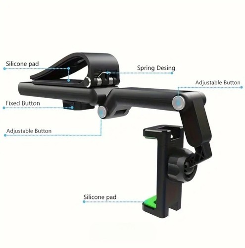Rotatable & Retractable Car Phone Holder | Sun Visor & Dashboard Cell Mount Stan - Picture 5 of 12