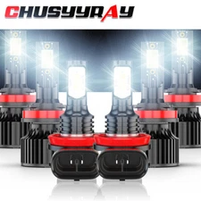 6x Upgrade 6000K LED Headlight Hi-Lo Beam+Fog Light For Nissan Kicks 2018-2021