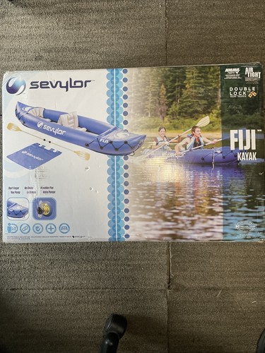 Sevylor Fiji Kayak Travel Inflatable Pack - Blue- Box May Have Distress ...
