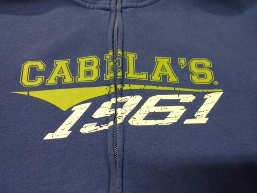 Boys Kids CABELAS Long Sleeve Full Zip Hoodie Sweatshirt Blue/Green Size Medium - Bild 6 von 11