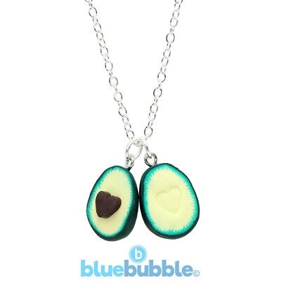 Bluebubble FEELIN FRUITY Avocado Herz Halskette Spaß Funky Obst Gemüse süß Kawaii