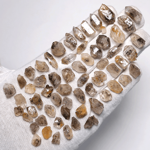 Venta al por mayor 60 piezas Natural Herkimer Diamante Cuarzo Cristal Mineral Crudo Puntos Reiki - Imagen 2 de 12