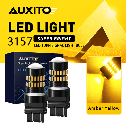 AUXITO 2X 3156 3157 Amber yellow LED Turn Signal Parking Light Bulb Error Free - Picture 3 of 12