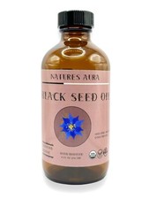 Natures Aura Organic Black Seed Oil - 8 Oz  100 Pure, Cold Pressed, Edible