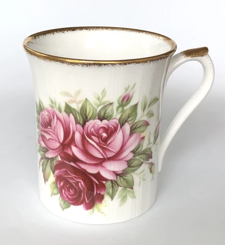 Vintage Queen's ROSINA COFFEE MUG TEA CUP ENGLAND  Bone China Flowers Pink Roses