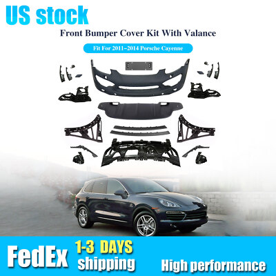 For 2011-2014 Porsche Cayenne Complete Front Bumper Cover Kit w/ Valance Primed
