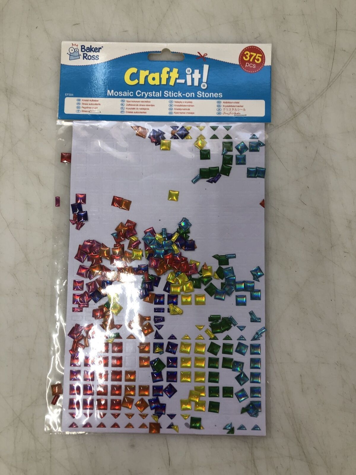 Set di pietre mosaico autoadesive colorate Baker Ross EF584 - 375 pezzi,