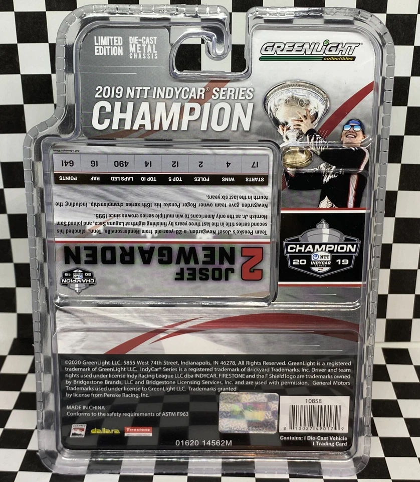 *ОШИБКА* Greenlight INDYCAR 2019 Josef Newgarden NTT Indycar Series Champion 1:64 - Изображение 4 из 4