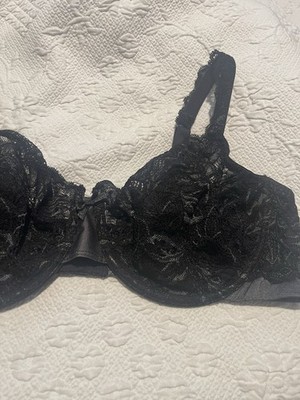 Bali 42C Underwire Bra Satin With Lace Overlay Stretch Adj Straps