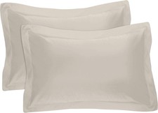 Poplin Tailored 2-Pack Pillow Sham Standard Ivory