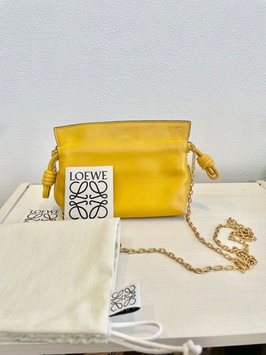 LOEWE Flamenco Nano Shoulder Bag Yellow Leather Chain Included