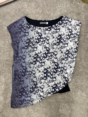Neuwertiger Samt Kimono transparente Bluse Lagenlook Top UK 10 Ombré Muster Sommer Designer