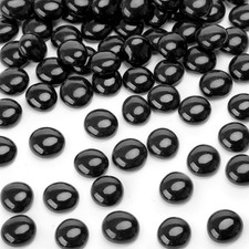 5LB Flat Glass Marbles - Black Flat Glass Pebbles for Vases, Fish Tank, Aquar...