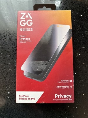 ZAGG Glass Privacy Screen Protector for iPhone 15 Pro - 5x Stronger NEW !!!