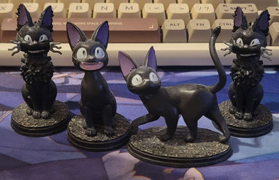 Studio Ghibli Kiki's Delivery Service Jiji Cat Posing Figure 4pcs/set - 1 dupe