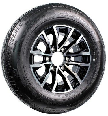Radial Trailer Tire ST235/80R16 16 Inch Load E 6 Lug Edge Black Aluminum Wheel