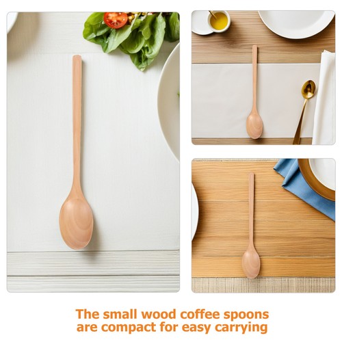  5 PIEZAS Cucharas de Madera de Mango Largo - Cucharas para Servir Madera Japonesas Pequeñas - Imagen 6 de 12