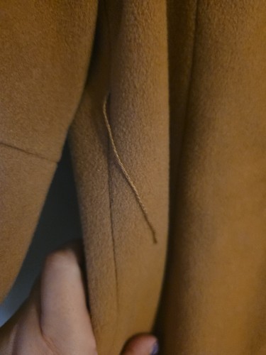 Cappotto donna vintage Fashionbilt Casuals lana pelliccia orlo colletto cintura marrone USA ILGWU - Foto 5 di 7