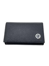 BVLGARI Key Case Leather BLK Men's