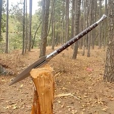 Custom Handmade Carbon Steel Blade Traditional Viking Spear Hunting 30 inches,