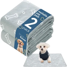 Washable Pee Pads for Dogs, 2 Pack Reusable Puppy Pads, Super Absorbent & Waterp