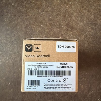 Control 4 Control4 C4-VDB-W-SN Chime Video Doorbell  - Black - NEW
