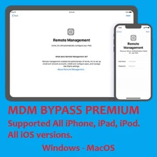 Remote management Bypass Premium - iPhone - iPad - iPod. All iOS.