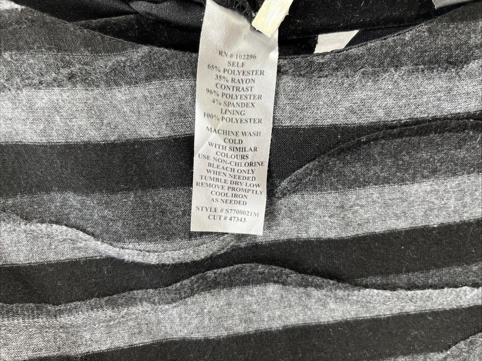 Black Gray Striped Pattern Connected Apparel Dres… - image 9