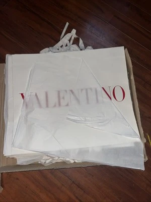 Authentic Valentino White Gift / Tote Bag - 25 X 7 X 21