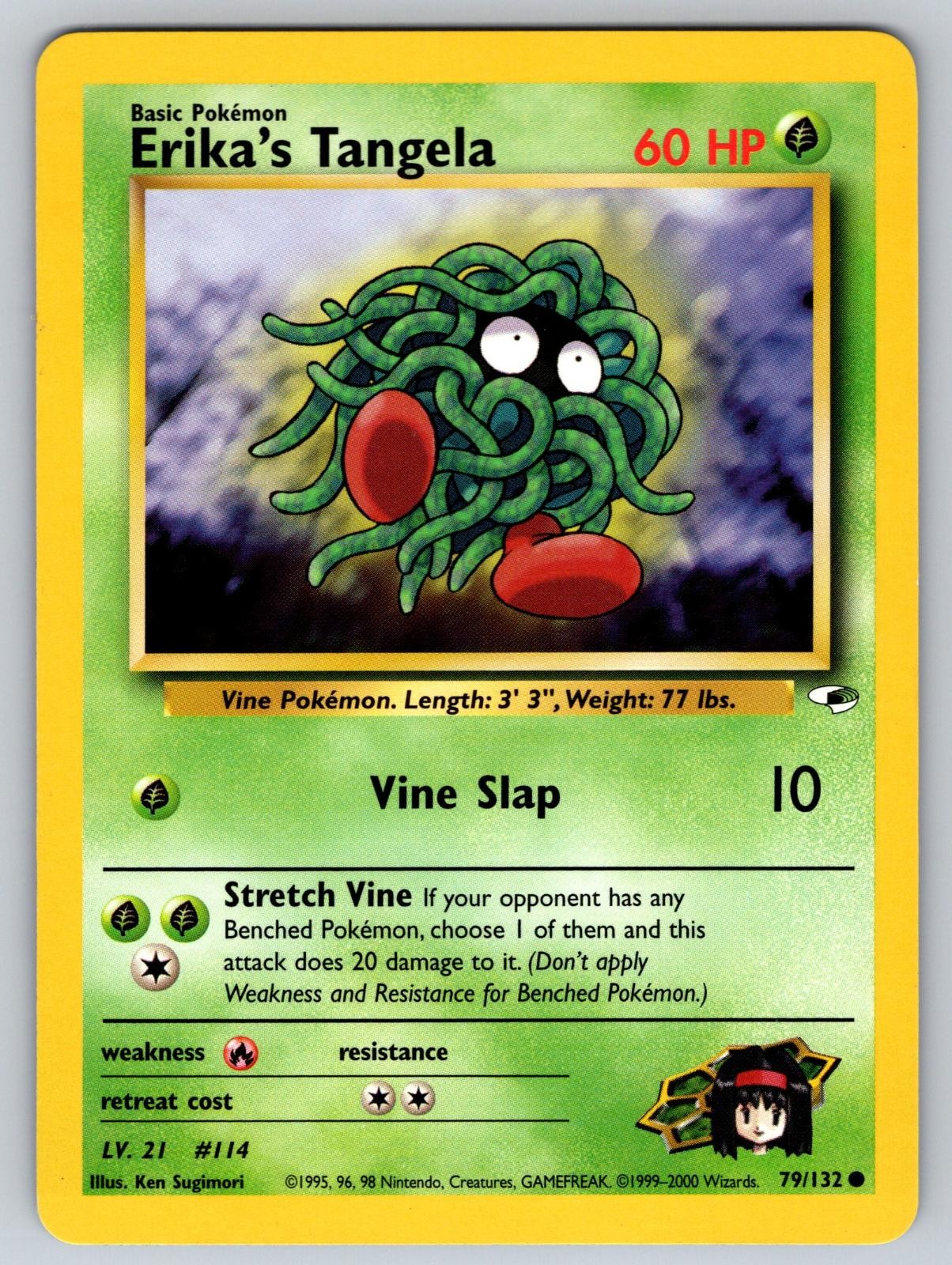 Erika's Tangela 79/132 Common Gym Heroes Pokemon Unlimited Near Mint