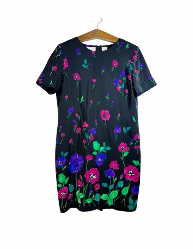 Liz Claiborne, Vintage Liz Claiborne Dress Silk Floral Cottage Sheath Fairy Artsy Lined 12