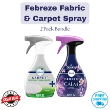 Febreze Fabric Spray Heavy Duty 2 Pack | Calm + Rainforest | Odor Fighter 16.9oz