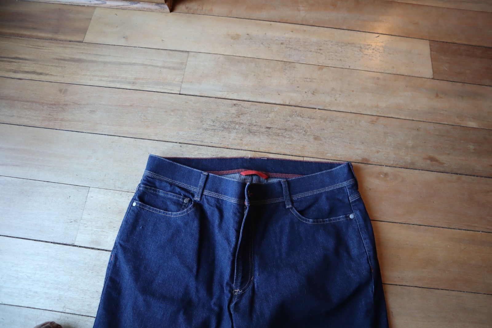 Dark Blue Denim LL BEAN Fleece Lined Jeans 36 x 32 image 2