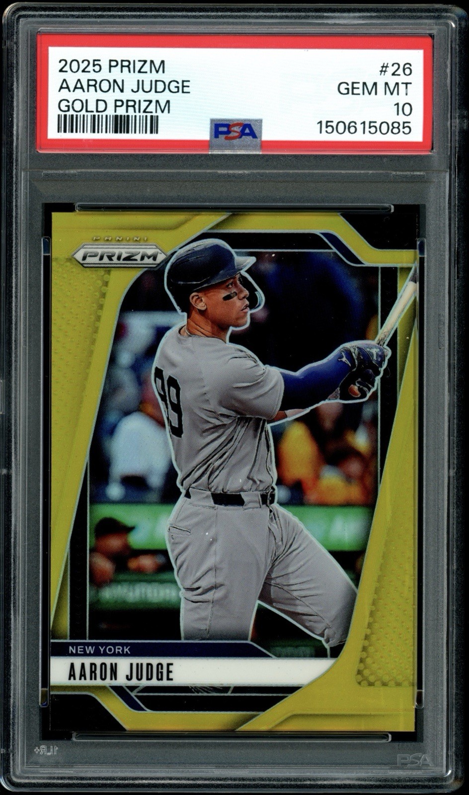 AARON JUDGE 2025 PANINI PRIZM GOLD PRIZM /10 PSA 10 #26