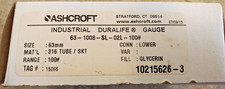 Ashcroft Duralife 63-1008-SL-02L-100 Pressure Gauge 0-100PSI