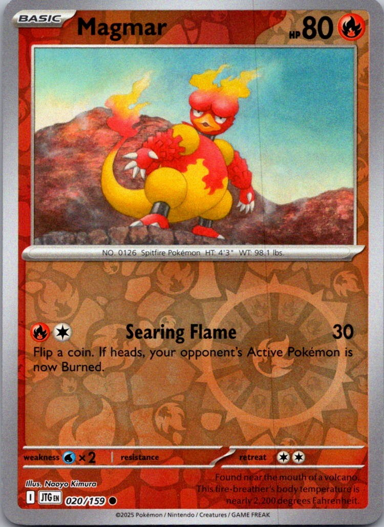 Magmar 020/159 Common Journey Together Pokemon Reverse Holo Near Mint