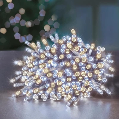 Luces Árbol Navidad Cable Transparente & Temporizador 50M 2000 LED Blanco Cálido - Imagen 1 de 4