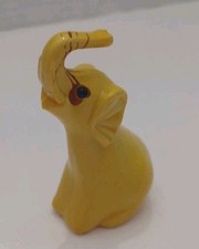 Vintage Elephant Raised Trunk Celluloid Hard Plastic Hong Kong 3"