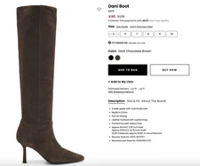 RAYE Dani Extended Calf Boot in Dark Chocolate Brown Excellent Condition 9