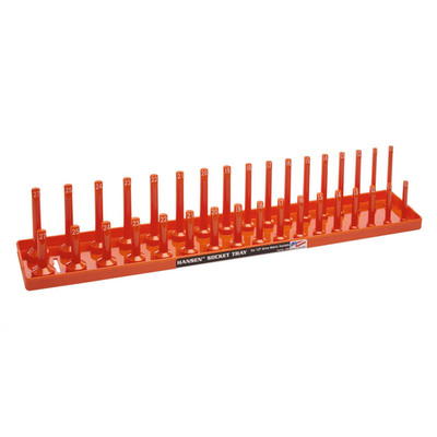 Hansen Global 1/2 Inch Metric 2 Row Regular/Deep Socket Holder Tray - Color Oran