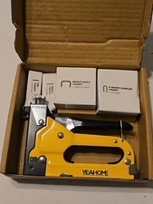 Upholstery Staple Gun Heavy Duty, YEAHOME 4-in-1 Stapler Gun With Staples New 