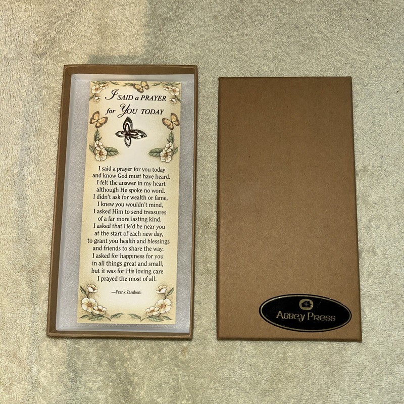 I Said A Prayer for You Today Poem With Butterfly Pin On Card Abbey Press