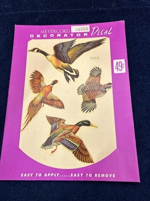 Vintage Meyercord Decals 1525D Duck Pheasant Goose Game Bird Wildlife Craft